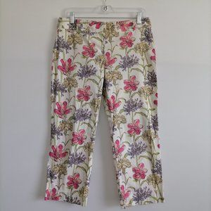 Ann Taylor Loft Petites Women's FLoral White Multi Pants Size 10P
